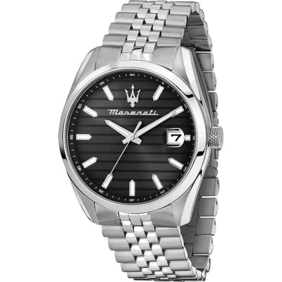 Maserati Attrazione Roestvrij Staal Zwarte Wijzerplaat Quartz R8853151026 Herenhorloge zwart