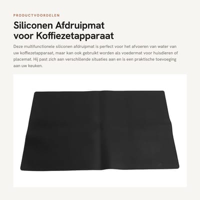 Dailygoods- Afdruipmat Antislip - Multifunctionele Afwasmat - Koffiemachine Mat - Hittebestendig - Trillingsdemping - Beschermend - Koffiemat