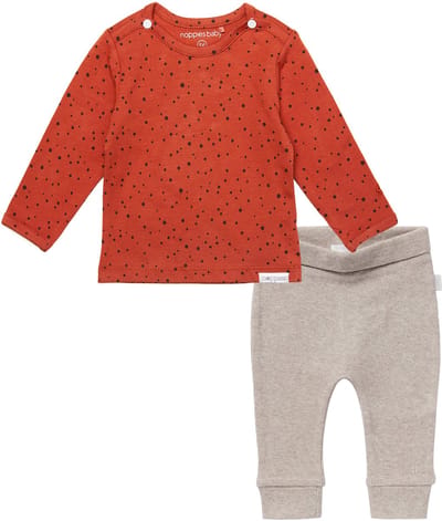 Noppies - Kledingset - 2delig - Broek Naura Taupe - Shirt Kris Ginger - Maat 68
