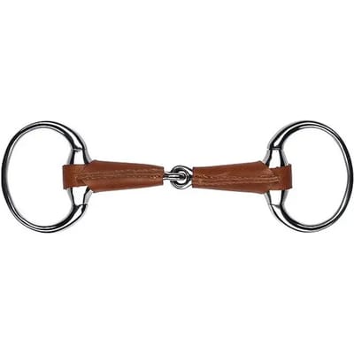 Met leder overtrokken olijf bitringen voor paarden Feeling