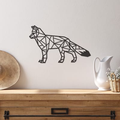 Geometrische Wanddecoratie Vos - Geometrische Muurdecoratie Vos - Geometrische Vos - Muurdecoratie Hout - Wanddecoratie Hout - Muurdecoratie Woonkamer - Wanddecoratie Woonkamer - Wanddecoratie Industrieel - Wanddecoratie Dieren - 47.5 x 29 cm