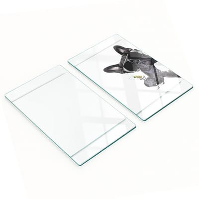 Decoratieve glazen snij- en serveerplanken Martini Pies 2x30x52 cm