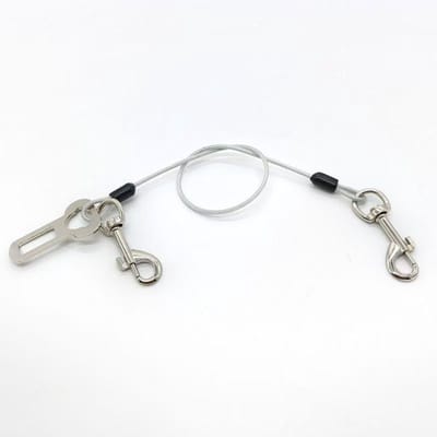 2 stuks Kauwbestendige stalen autogordels voor honden, geschikt voor alle rassen,Transparant (80 cm , 3 mm)