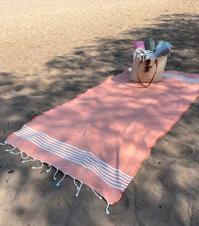 Lantara hamamdoek Provence - Peach Terracotta - 100x200cm