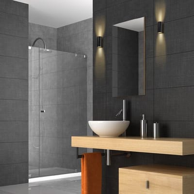 Steinhauer Buitenlampen - Wandlamp Modern - Zwart - H:15cm  - GU10 - Voor Buiten - Metaal - Wandlampen - Slaapkamer - Woonkamer