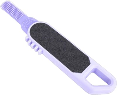 Voetvijl Eeltverwijderaar - Voetverzorging Hulpmiddel - Voeten Reinigen - 3-in-1 Multifunctioneel - 21 x 12 x 3 cm - Paars