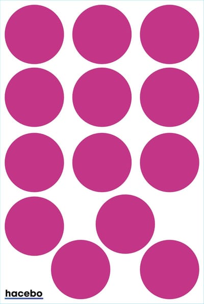 25 Kleine Glans Roze Ronde Stickers - Sluitstickers - Sluitzegel - Etiket - Beschrijfbaar - Doorsnede 2,5 cm - 25 mm