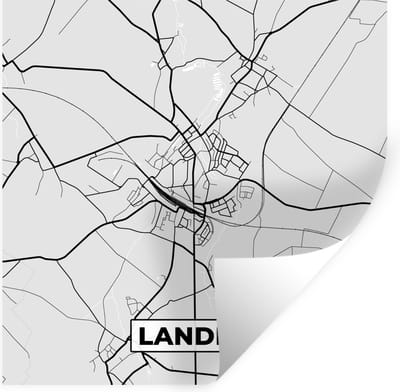 Muurstickers - Sticker Folie - Stadskaart – Zwart Wit - Kaart – Landen – België – Plattegrond - 100x100 cm - Plakfolie - Muurstickers Kinderkamer - Zelfklevend Behang XXL - Zelfklevend behangpapier - Stickerfolie