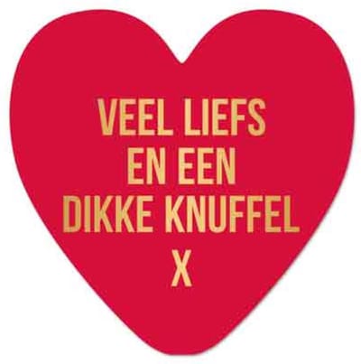 Wenskaart - Veel liefs en een dikke knuffel - liefde - valentijn - moederedag - vaderdag - juf -meester - hart van goud - artige