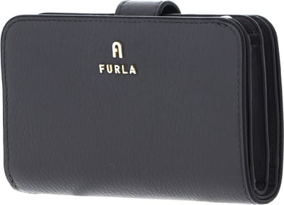 FURLA Leren Portemonnee Camelia Compact Wallet With Zip Soil Donkergrijs