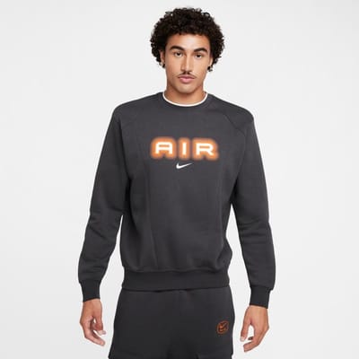 Nike Sportswear Swoosh Air Fleece Sweatshirt - Unisex - S - Grijs/Rood/Wit