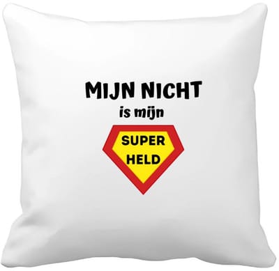Akyol - mijn nicht is mijn superheld Kussen hoes - Nicht - super nicht - verjaardag - cadeautje voor nicht - nicht artikelen - kado - geschenk - 40 bij 40 cm