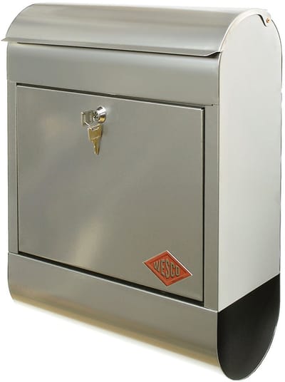 Wesco - Brievenbus met krantenrol - zilver - RVS