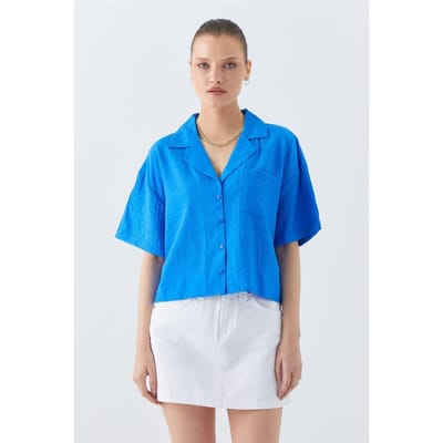 Losse Pasvorm Knoopshirt met Zak