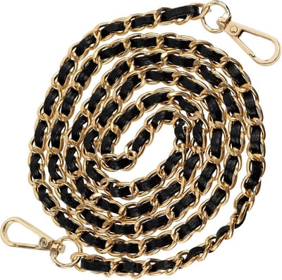 Lange Schoudertas Ketting 120 cm Goud - Metaal met Kunstleer voor Handtassen en DIY Projecten