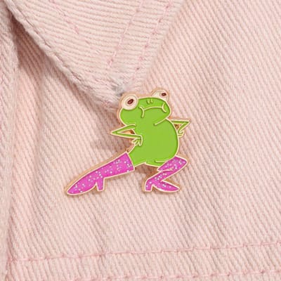 Roze Laarzen Dragen, Kikker Broche, Grappige en Leuke Dieren Badges, Gepersonaliseerde Kettingen, Creatieve Cadeau Accessoires groen