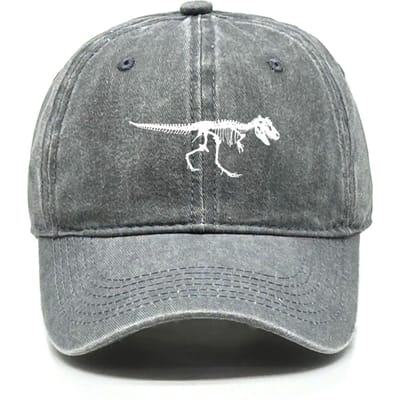 Skelet Dinosaurus Print Baseballpet Verstelbare Snapback Zonneklep Dierlijke Sportpet Retro Beschermende Pet Voor Mannen Vrouwen Adjustable gray