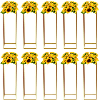 vazen voor bruiloft, 80 cm, goudkleurige bloemenstandaard, metalen vaas, zuil, bloemendisplay, standaard, middenstuk, tafels, bruiloft, middenstukken voor bruiloftsfeest, thuis, feestdecoratie