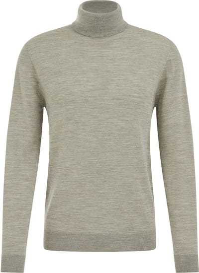 WE Fashion Heren Slim fit coltrui van merinowol