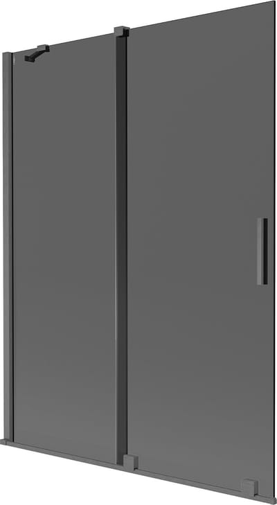Mexen Velar badwand 2-delige schuifdeur 130 x 150 , grafiet, geborsteld gun gray - 896-130-000-41-66