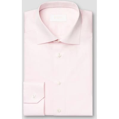 Eton Overhemd Luxury Supima 120 Organic Cotton Twill Mother of Pearl Buttons Licht Roze / male