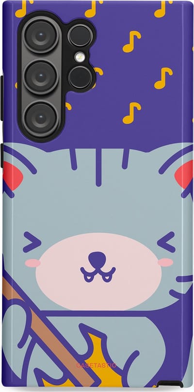 Casetastic Hoesje Geschikt voor Samsung S23 Ultra - Stijlvolle Beschermende Duo-layer Case - Katten beat
