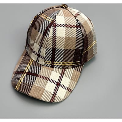Klassieke Retro Geruite Gestreepte Baseballpet Mannen en Vrouwen Zonneklep Casual Outdoor Mode Pet 52-60cm gray