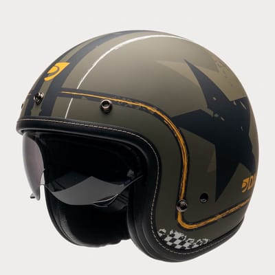 MOTOBLOUZ ELEMENT MILITARY Scooterhelm - Motorhelm - Jet Helm voor Vespa, Scooter, Motor Brommer & Snorfiets - Groen - XL