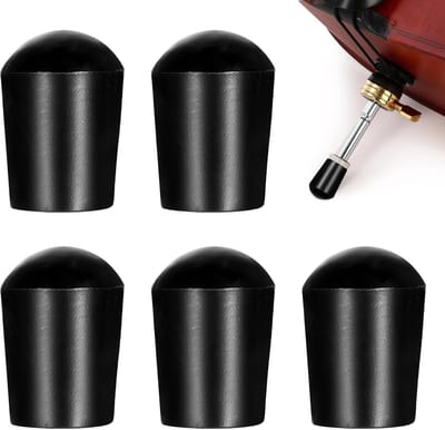 Cello Eindpin Rubber - Beschermdop Houder - Instrument Stabiliseren - Antislip Ontwerp - 5 Stuks - Zwart