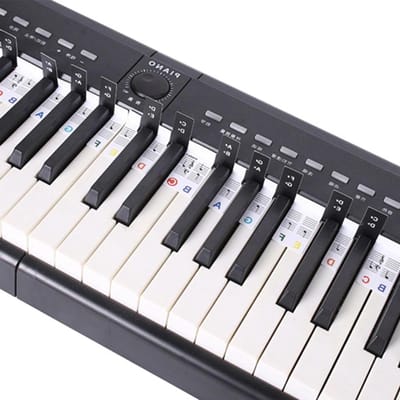 Pianotoetsenbord Stickers - Piano Noten Gids - Piano Leren - Grotere Letters - 88 Toetsen - Wit