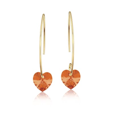 Montebello Oorbellen Liv HZ81 - Swarovski Hart - 925 Zilver Verguld - Ø10mm - 35mm