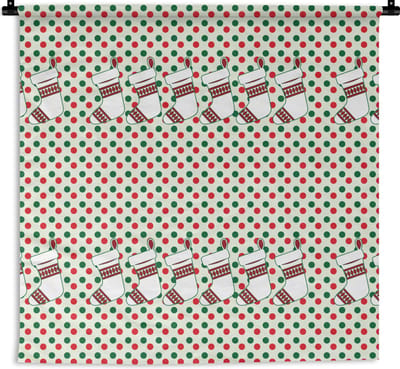 Wandkleed - Wanddoek - Kerstmis - Patroon - Vintage - 180x180 cm - Wandtapijt