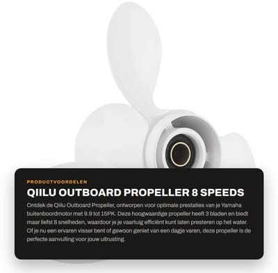 Dailygoods- Buitenboordpropeller 3 Bladen - 8 Snelheden - 9 1/4 x 12 - Compatibel met Yamaha 9.9-15PK - Schokbestendig - Duurzaam - Schroef