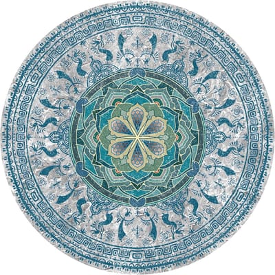 Grote ronde yogamat 4,6'x3,5 mm - Premium extra dik, ultra comfortabel en antislip meditatiemat
