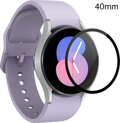 By Qubix - Screen protector tempered glass - Full cover - Geschikt voor de Samsung Galaxy Watch 5 - 40mm