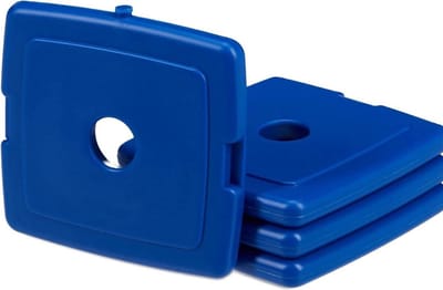 Platte koelelementen mini - 4 stuks koelblokken voor lunchbox en koeltas - klein formaat - blauw - 13x13x15 cm Platte koelelementen