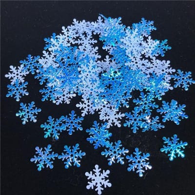 300 stks/partij Kerst Sneeuwvlokken Confetti Kunstmatige Sneeuw Kerstboom Ornamenten Decoraties voor Home Party Bruiloft Decor blue