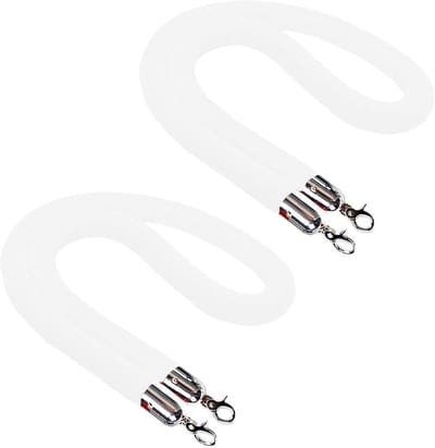 Afzetkoord 2-pack - Veiligheidstouw barrière - Massa's organiseren - Gepolijste karabijnhaken - 1.2 meter - Wit