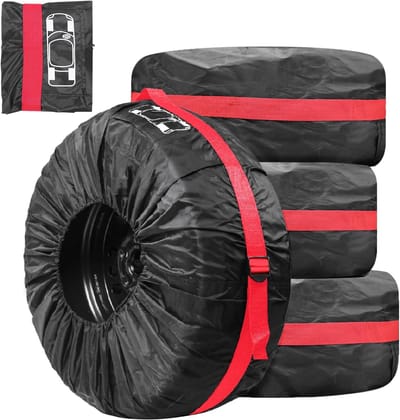 Bandentassen Set - Bandenhoezen - Schoon Transport - Waterdicht Stofvrij - 13-16 Inch - Zwart