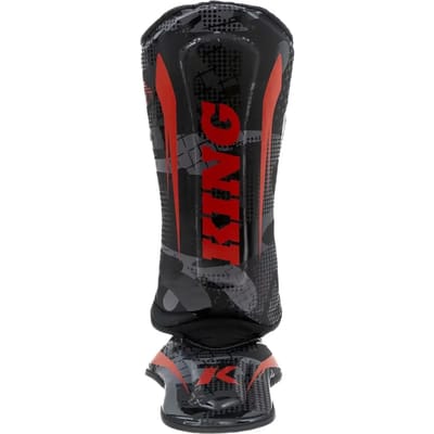 King Pro Boxing Shogun Series 3 Kickboks Scheenbeschermers Camo Rood
