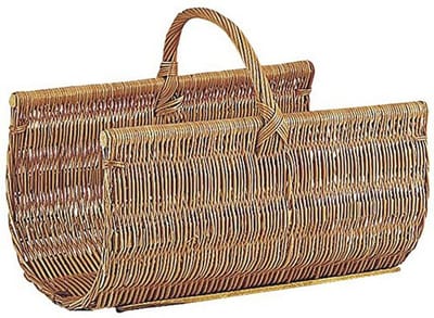 Houten brandhoutmand van wilgenhout 50 x 36 x 28-44 cm
