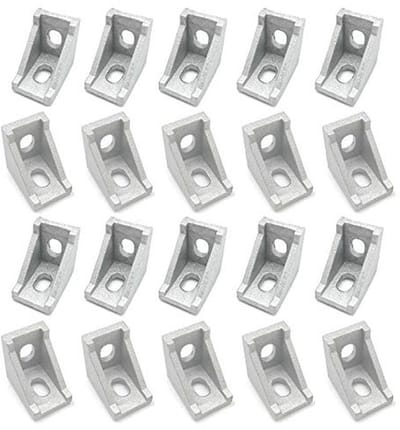 20 stuks 2028 Aluminium Hoekbeugel voor Profielen met Sleuf 6 mm