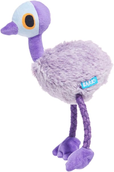 Bark adelaide emoe met flostouw poten grijs / paars 25x18x7,5 cm tot 20 kg