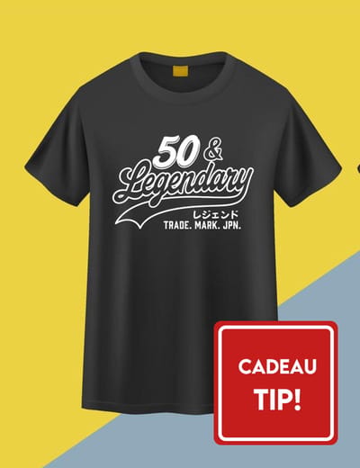 50 & Legendary T-shirt Zwart – Abraham 50 Jaar Verjaardag Cadeau – Japanse Birthday Streetwear | Akina Wear - Maat XL