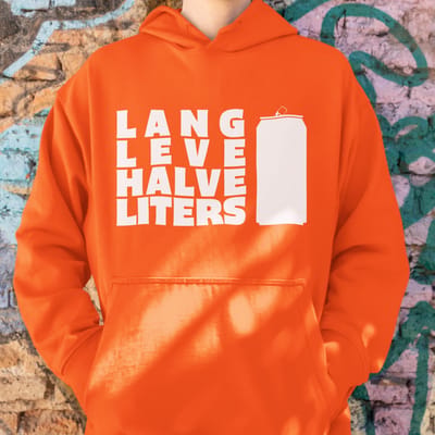 Oranje Koningsdag Hoodie Lang Leve Halve Liters - MAAT XS - Feestkleding & Carnavalskleding