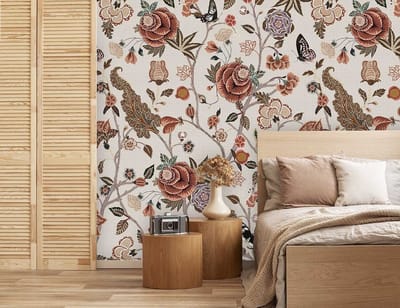 INGK - Floral Utopia Behang - Pomegranate Sand