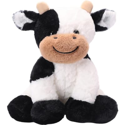 20-70Cm Kawaii Lachende Koeien Pluche Speelgoed Schattige Pluche Koe Poppenkussen Gevuld Zacht Dier Speelgoed Kinderen Cadeau Troost Speelgoed 20cm black
