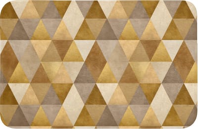 Badmat 60x40 cm - Antislip - Geometrisch - Driehoek - Goud - Badmatten voor badkamer - Badkamermat - Douchemat - Badkamer mat