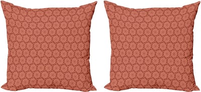 ABAKUHAUS Kaneelkleurige decoratieve kussenhoes, 2-pack, modern accent, dubbelzijdige digitale print, 50x50 cm, lichtroestbruin en donkerroestbruin