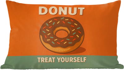 Sierkussens - Kussentjes Woonkamer - 60x40 cm - Donut - Spikkels - Kleurrijk - Quote